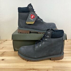Timberland Premium 6 in waterproof boots youth 7 women's 8.5 dark grey nubuck